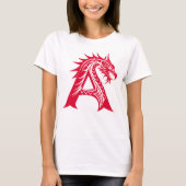 Dragon Styled Letter A, Dragon Alphabet, Monogram Tシャツ (正面)