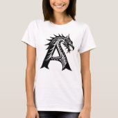 Dragon Styled Letter A, Dragon Alphabet, Monogram Tシャツ (正面)