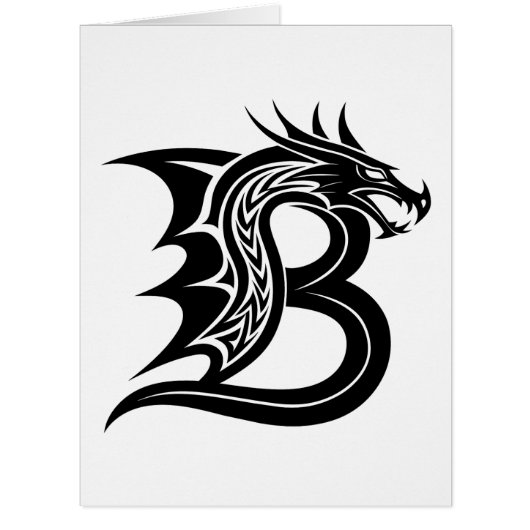 Dragon Styled Letter B, Dragon Alphabet, Monogram (正面)