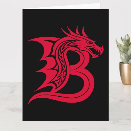 Dragon Styled Letter B, Dragon Alphabet, Monogram カード (小さな植物)