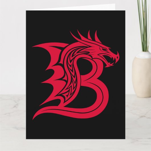 Dragon Styled Letter B, Dragon Alphabet, Monogram カード (正面)