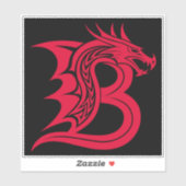 Dragon Styled Letter B, Dragon Alphabet, Monogram シール (シート)