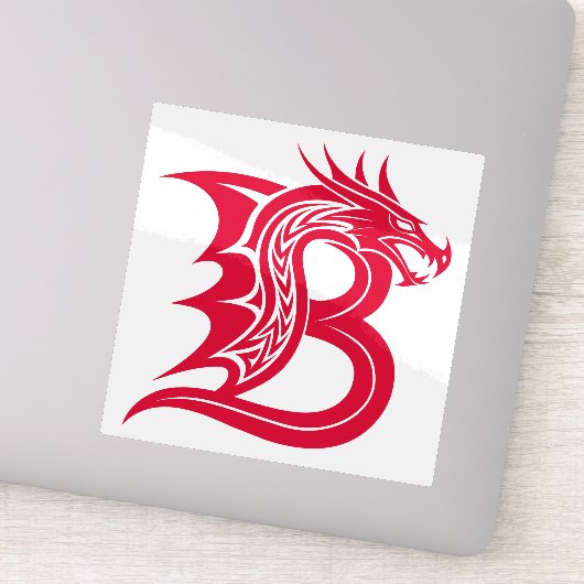 Dragon Styled Letter B, Dragon Alphabet, Monogram シール (詳細)