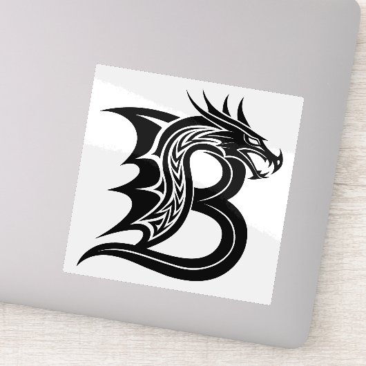 Dragon Styled Letter B, Dragon Alphabet, Monogram シール (詳細)