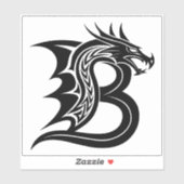 Dragon Styled Letter B, Dragon Alphabet, Monogram シール (シート)