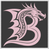 Dragon Styled Letter B, Dragon Alphabet, Monogram シール (正面)