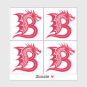 Dragon Styled Letter B, Dragon Alphabet, Monogram シール (シート)