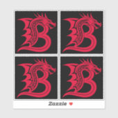 Dragon Styled Letter B, Dragon Alphabet, Monogram シール (シート)