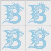 Dragon Styled Letter B, Dragon Alphabet, Monogram シール (正面)