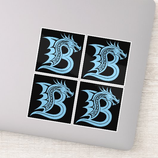 Dragon Styled Letter B, Dragon Alphabet, Monogram シール (詳細)