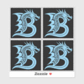 Dragon Styled Letter B, Dragon Alphabet, Monogram シール (シート)