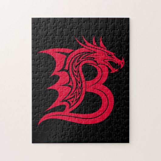 Dragon Styled Letter B, Dragon Alphabet, Monogram ジグソーパズル (縦)