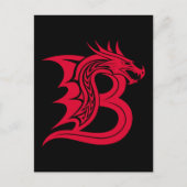 Dragon Styled Letter B, Dragon Alphabet, Monogram ポストカード (正面)