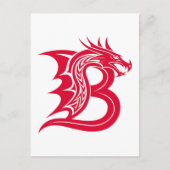 Dragon Styled Letter B, Dragon Alphabet, Monogram ポストカード (正面)