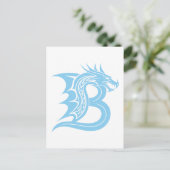 Dragon Styled Letter B, Dragon Alphabet, Monogram ポストカード (スタンド正面)