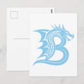 Dragon Styled Letter B, Dragon Alphabet, Monogram ポストカード (正面/裏面)