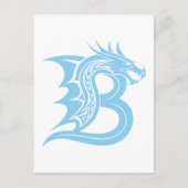 Dragon Styled Letter B, Dragon Alphabet, Monogram ポストカード (正面)
