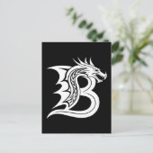 Dragon Styled Letter B, Dragon Alphabet, Monogram ポストカード (スタンド正面)