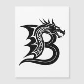 Dragon Styled Letter B, Dragon Alphabet, Monogram マグネット招待状 (正面)
