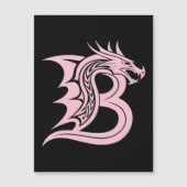 Dragon Styled Letter B, Dragon Alphabet, Monogram マグネット招待状 (正面)