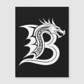 Dragon Styled Letter B, Dragon Alphabet, Monogram マグネット招待状 (正面)