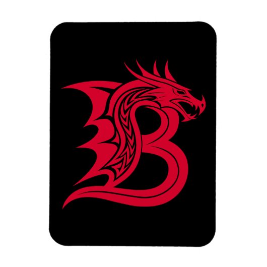 Dragon Styled Letter B, Dragon Alphabet, Monogram マグネット (縦)