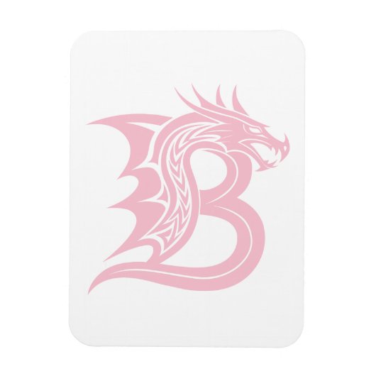 Dragon Styled Letter B, Dragon Alphabet, Monogram マグネット (縦)