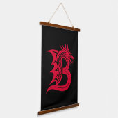 Dragon Styled Letter B, Dragon Alphabet, Monogram 吊り下げ型タペストリー (傾斜あり)