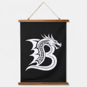 Dragon Styled Letter B, Dragon Alphabet, Monogram 吊り下げ型タペストリー (正面)