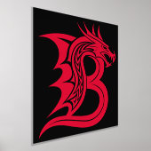 Dragon Styled Letter B, Dragon Alphabet, Monogram 箔ポスター (レイダウン)