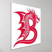 Dragon Styled Letter B, Dragon Alphabet, Monogram 箔ポスター (レイダウン)