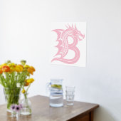 Dragon Styled Letter B, Dragon Alphabet, Monogram 箔ポスター (レイダウン (キッチン))