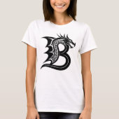 Dragon Styled Letter B, Dragon Alphabet, Monogram Tシャツ (正面)