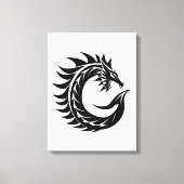 Dragon Styled Letter C, Dragon Alphabet, Monogram キャンバスプリント (正面)