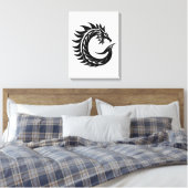 Dragon Styled Letter C, Dragon Alphabet, Monogram キャンバスプリント (インサイチュ (寝室))