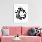 Dragon Styled Letter C, Dragon Alphabet, Monogram キャンバスプリント (インサイチュ (リビング))