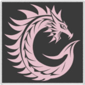 Dragon Styled Letter C, Dragon Alphabet, Monogram シール (正面)