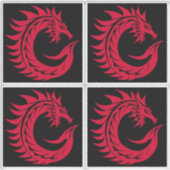 Dragon Styled Letter C, Dragon Alphabet, Monogram シール (正面)