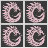 Dragon Styled Letter C, Dragon Alphabet, Monogram シール (正面)