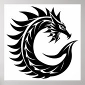 Dragon Styled Letter C, Dragon Alphabet, Monogram ポスター (正面)