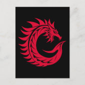 Dragon Styled Letter C, Dragon Alphabet, Monogram ポストカード (正面)
