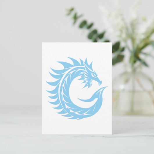 Dragon Styled Letter C, Dragon Alphabet, Monogram ポストカード (スタンド正面)