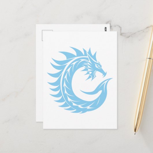 Dragon Styled Letter C, Dragon Alphabet, Monogram ポストカード (正面/裏面インサイチュ)