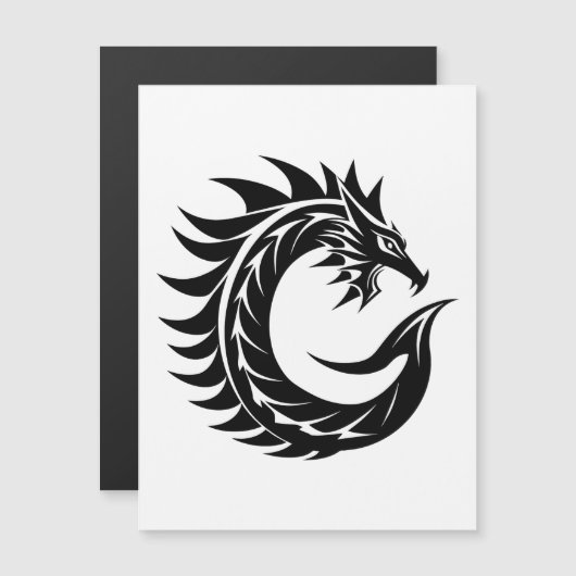 Dragon Styled Letter C, Dragon Alphabet, Monogram マグネット招待状 (正面/裏面)