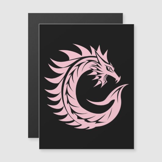 Dragon Styled Letter C, Dragon Alphabet, Monogram マグネット招待状 (正面/裏面)