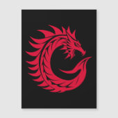 Dragon Styled Letter C, Dragon Alphabet, Monogram マグネット招待状 (正面)