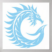 Dragon Styled Letter C, Dragon Alphabet, Monogram 箔ポスター (正面)