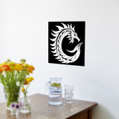 Dragon Styled Letter C, Dragon Alphabet, Monogram 箔ポスター (レイダウン (キッチン))