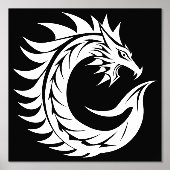 Dragon Styled Letter C, Dragon Alphabet, Monogram 箔ポスター (正面)