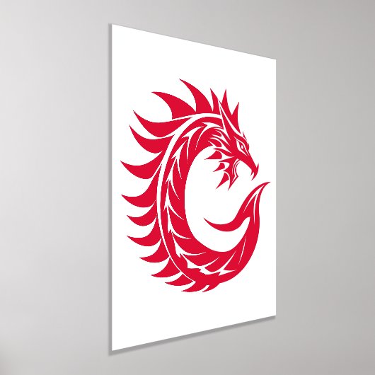 Dragon Styled Letter C, Dragon Alphabet, Monogram 箔ポスター (レイダウン)